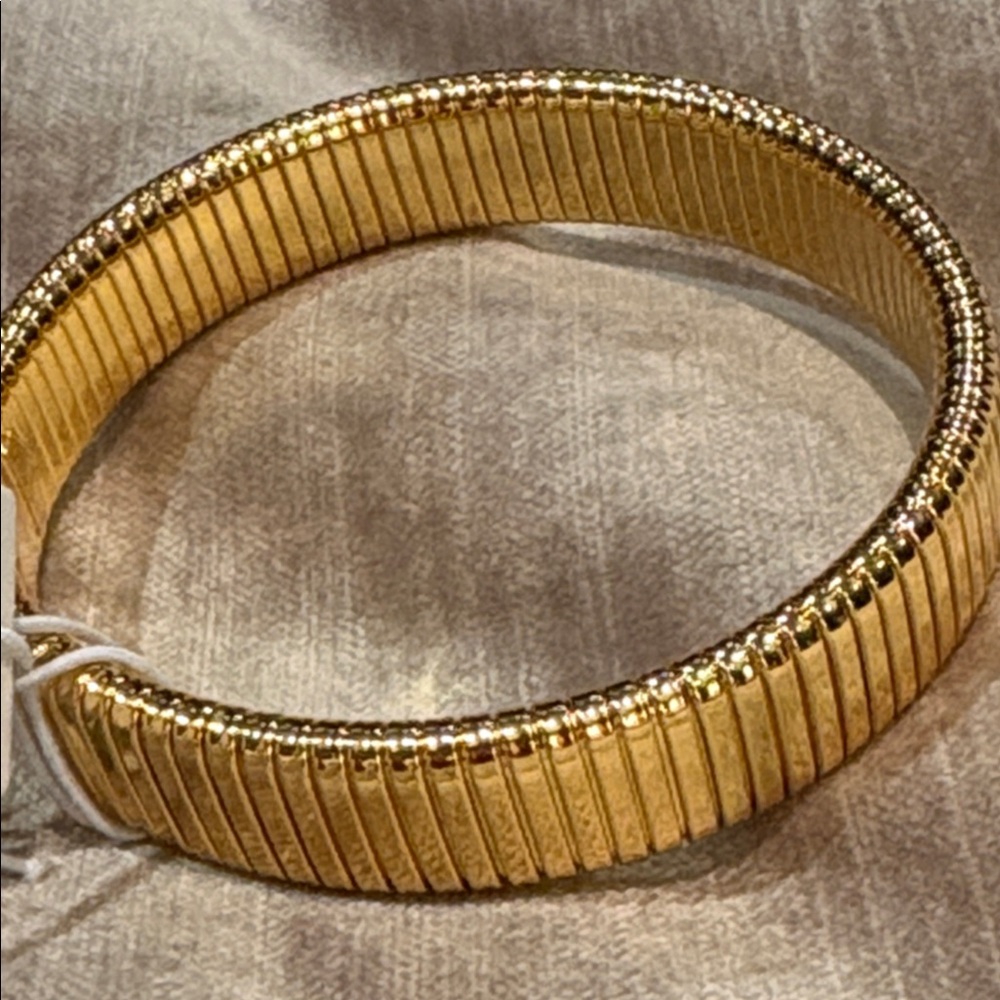 Ben-Amun Radiant 24Kt Gold Plated Cobra Bangle Bracelet NWTS Size 7-8”